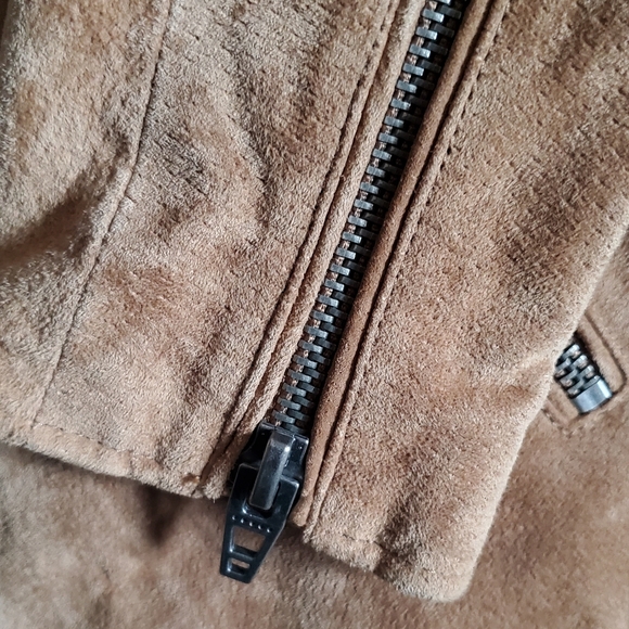 New BLANKNYC BLANK NYC NO LIMIT SUEDE MOTO JACKET in SAND STONER S Small NWOT - Picture 7 of 7